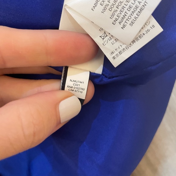 NWOT kate spade v-back structured dress in cobalt blue - Picture 9 of 9